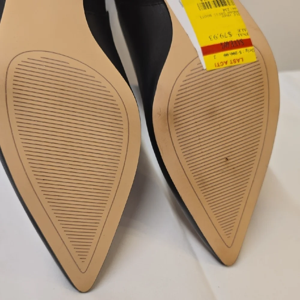 Cole Haan Black Pointed-Toe Leather Ankle Boots - Picture 7 of 9